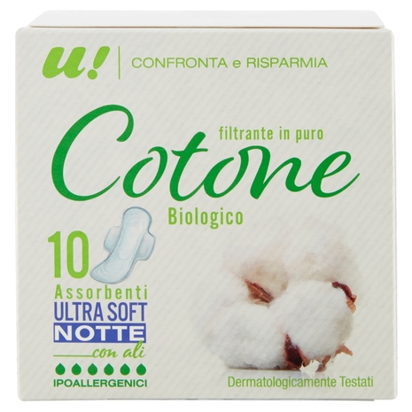 ASSORBENTI ULTRA SOFT NOTTE in Cotone Biologico U! Confronta e Risparmia